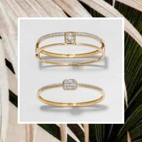 GODKI Trendy Geometry Design Stack Bangles For Women Wedding Full Cubic Zircon Crystal CZ Dubai Silver Color Party Bracelet 2020