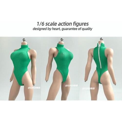 1/6 Bodysuit Zipper Jumpsuit Clothes For 12" Female PH TBL Figure Body Dolls