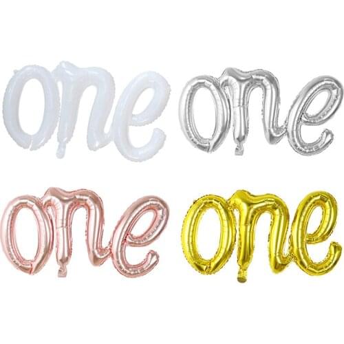 10/50pcs Jumbo ONE Script Balloon Foil Number Balloon 1st Birthday Party Decoration Gender Reveal Boy Girl Baby Shower Air Globo