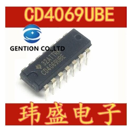 10PCS CD4069UBE DIP-14 CMOS gate six CD4069 in stock 100% new and original