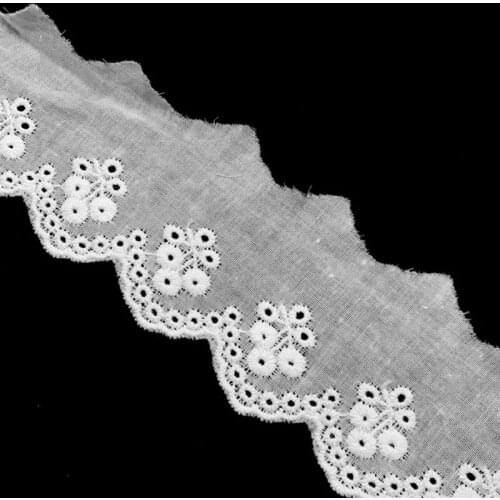 15Yards Cotton Embroidery Lace Trim Collar Fabric Sewing Applique DIY Ribbon Trimming Bridal Cloth Dress Decor 5cm Width