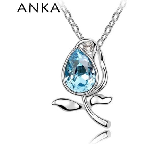 2020 Women Charm Metal Flower Necklace Fashion Rhodium Chain Multicolor Crystals from Austria Jewelry Free Shipping #88782