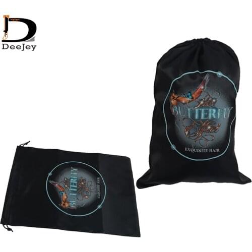 25X35cm Virgin hair extensions bundles wigs packaging satin bag shopping silk storage bag