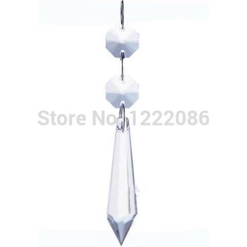 50pcs LARGE CLEAR CHANDELIER GLASS CRYSTALS LAMP PRISMS PARTS HANGING DROPS