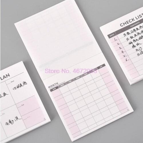 500pcs/lot Cute Kawaii Weekly Monthly Work Planner Book Diary Agenda Filofax For Kids School Supplies