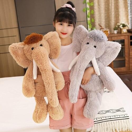 70cm Cute Creative Elephant With Long Nose Plush Toys Lovely Animals Large Pillow Stuffed Soft For Girls Kids Birthday Gifts