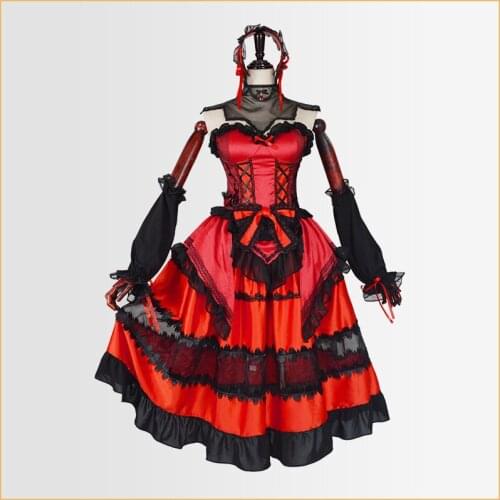 Anime Date A Live Tokisaki Kurumi Nightmare Lolita Dress Lovely Cosplay Costume Halloween Carnival Outfit Wig Shoes Full Set