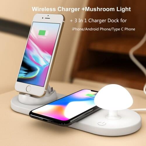 New Store Promotional Price 5 in 1 Wireless Fast Charger 3 om Charger Dock for iPhone, Android Phone, Type C Phone