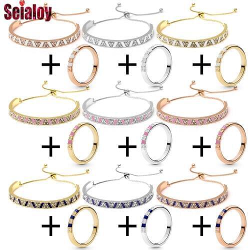SEIALOY Rhinestone Zircon Bracelets For Women Kids Multi-Layer Stripe Couple Bracelet Bangle Quality Charm Boy Girl Jewelry Gift