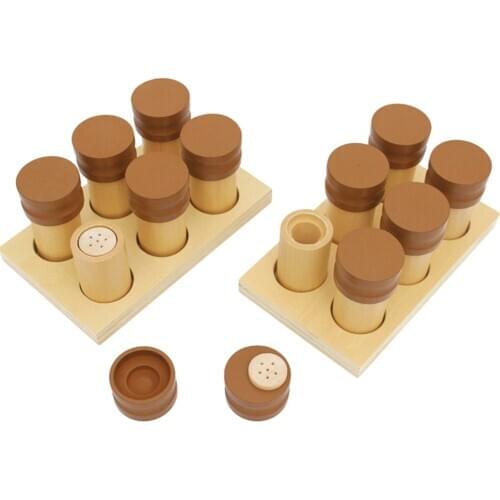 Wooden Montessori Smelling Bottles, Kids Early Teaching Aids, Toddlers Matching Game
