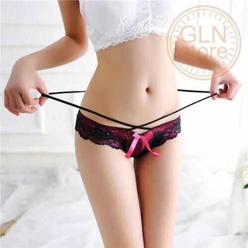 Hot Sale Women Underwear Hollow Out Panties Sexy Ladies Thong Panties Transparent Print Cotton Nylon Lingerie 031