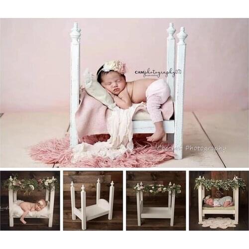 Coconut Newborn Photography Props European and American newborn wooden photography props small bed 100 days baby