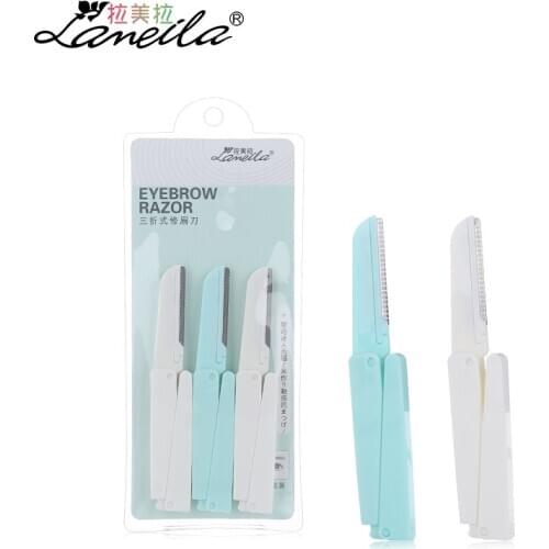 3pcs Eyebrow Razor Trimmer Portable Blade Shaper Shaver Face Lip Hair Remover Set Lightweight Easy To Control Beauty Tool TSLM1