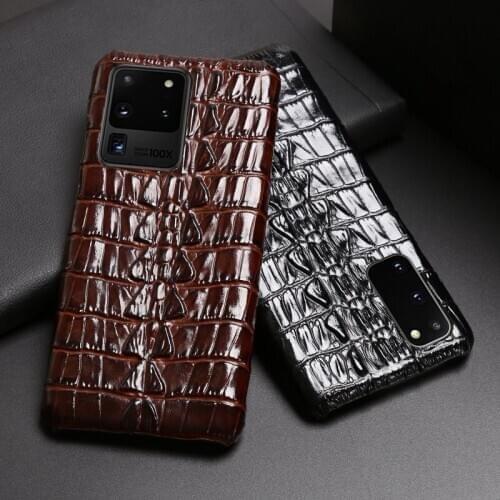Leather Phone case For Samsung S20 Ultra S10 S10e S9 S8 S7 Note 8 9 10 20 Plus A20 A30 A50 A70 A51 A71 A8 Crocodile Tail Texture