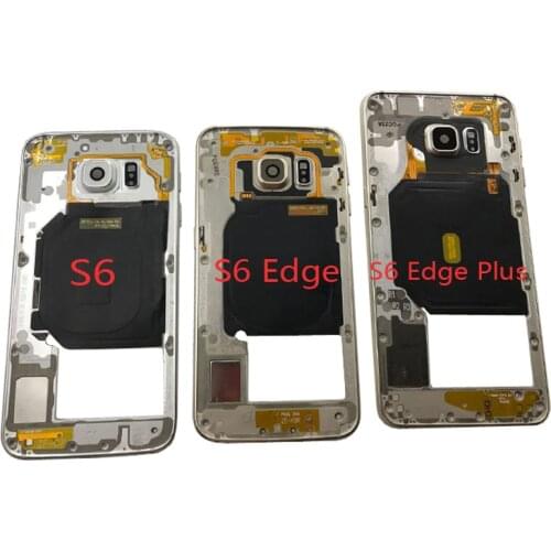 Metal Frame For Samsung Galaxy S6 Edge Plus G920 G925 G928 Original Phone New Housing Body Chassis With Camera Lens Middle Frame