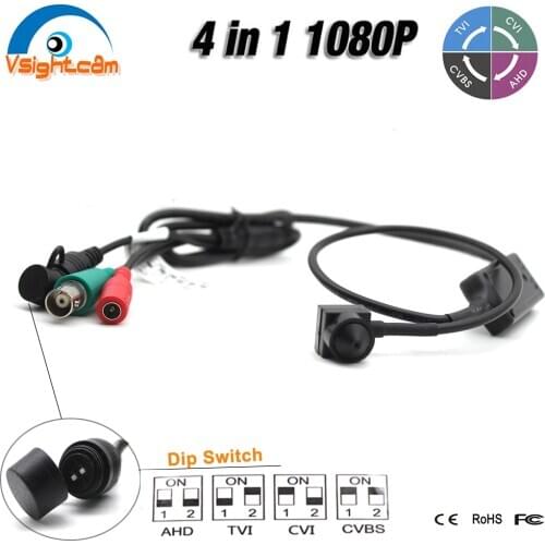 Sony IMX323 Sensor 2.0MP 1080P Mini CCTV Camera Remote Head 3.7mm Lens 4in1 Camera AHD/CVI/TVI/CVBS Video Output Switchable