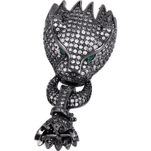 Fashion Jewelry Vintage Zircon Leopard Floating Charms For Jewelry Making Diy Micro Pave Pendants For Bracelet Bijoux Clasps