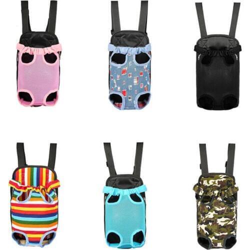 Pet Chest Pack Bag Cat Carrier Travel Shoulder Bag Dog Backpack Outside Traveling Breathable Mesh Canvas Bag