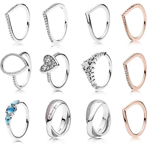 NEW 925 Sterling Silver Heart Of Winter Ring Clear CZ Fairytale Tiara Patterns of Frost Moonlight Blue & Sky-Blue Crystal