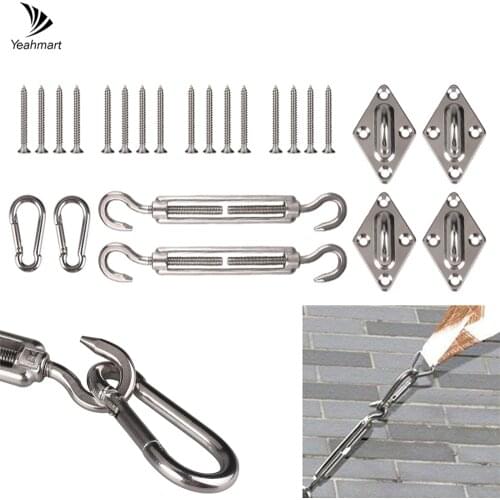 Shade Sail Accessories 304 Stainless Steel Sun Shade Sail Fixing Hardware Accessories for Rectangle Square Shelter Shade Cloth