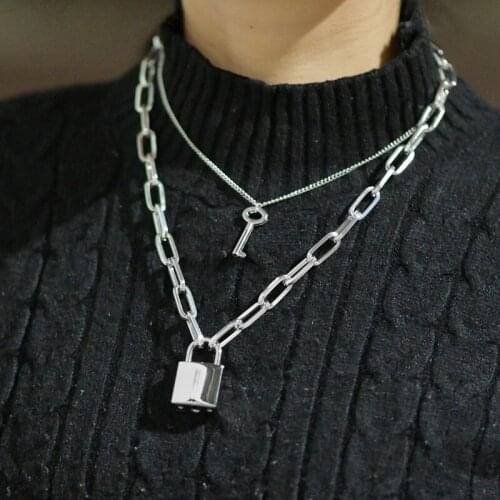 YADA Alloy Lock&Key Shape Chain Presents&Necklaces For women Stainless Steel Necklaces Statement Bijoux Femme Necklace SE200016