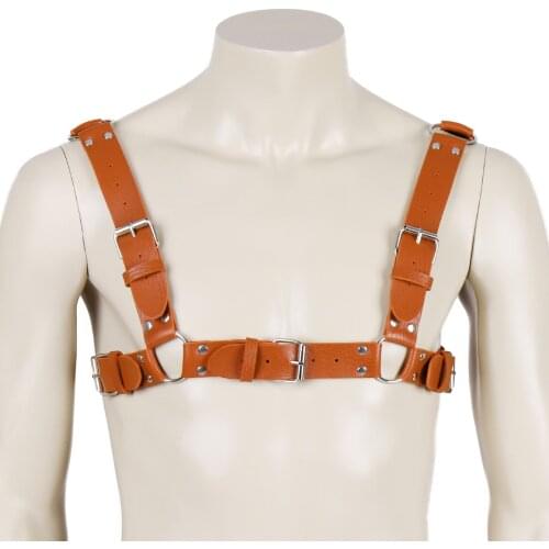 Punk Rave Costumes For Sex Toy Male Lingerie Leather Harness Men Adjustable Fetish Gay Clothing Sexual Body Chest Harness Belt