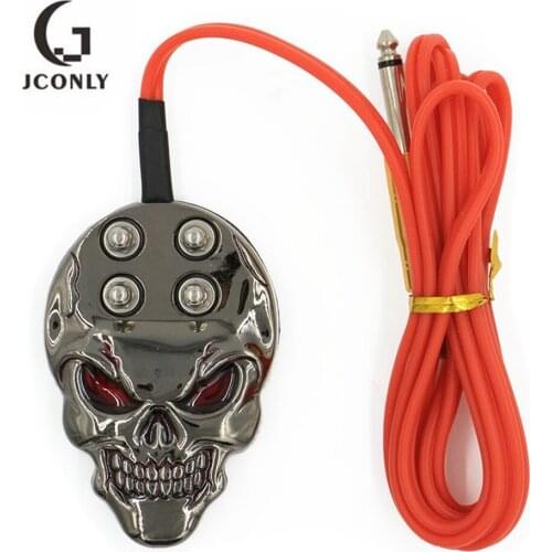 Tattoo Pedal Switch Tattoo Kits Tattoo Skeleton Appearance Machine Fireproof Silicone Wire Power Supply Control Pedal Switch