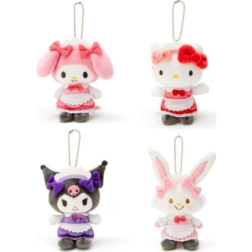New Maid Bunny Rabbit Cat Plush Keychain Small Pandent Kids Stuffed Toys 10CM