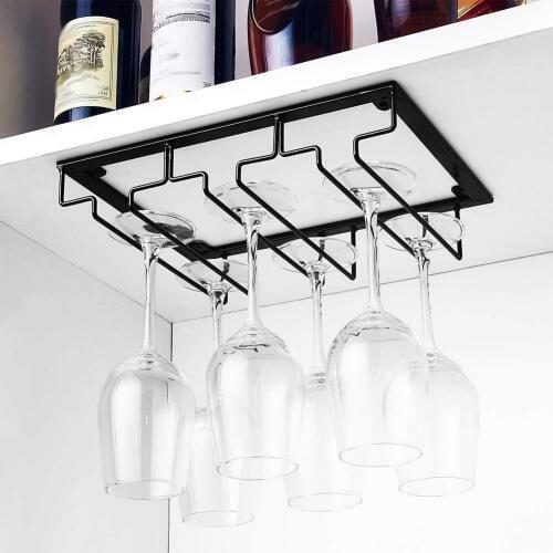 Wine Glasses Holder Bartender Stemware Hanging Rack Under Cabinet Stemware Organizer Glass Goblet Iron Rack Bar kitchen Supplies