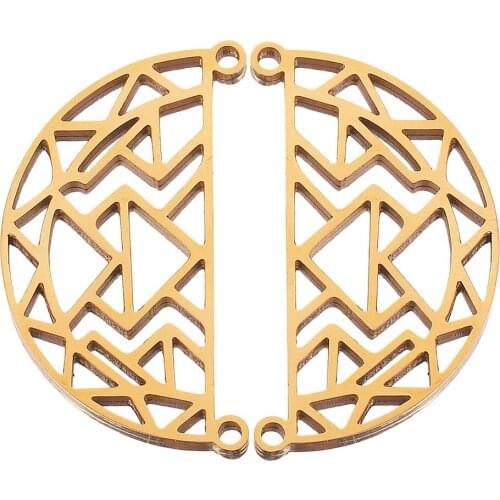 5pcs Gold Stainless Steel Semicircle Charm Pendant Connectors for Diy Earring Bracelet Jewelry Making Supplies Wholesale Bulk