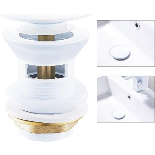 Luxury Sink Pop Up Drain stopper Basin Bathroom Lavatory Kitchen bathtub accessories Cap Washbasin plug Brass Black Gold White