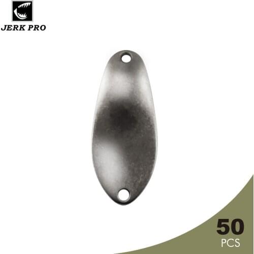 JERK PRO 50PCS SizeS 2.3g 5/64oz Brass Trout Spoon Blanks Tackle Craft Salmon Pike Fishing Accessories Custom Lures