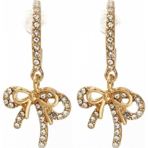 Ladies Earrings Bow Knot Cubic Zirconia Earrings Couple Engagement Earrings Fashion Simple Jewelry Birthday Gift for Girlfriend