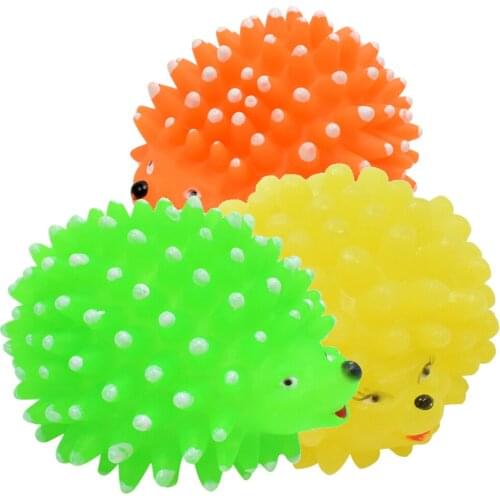 Pet Dog Chew Toy Squeaky Hedgehog Ball Puppy Molar Toy Screaming Hedgehog Shaped Ball