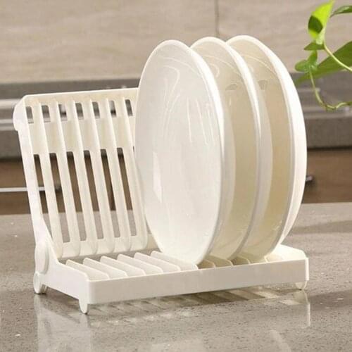 Foldable Dish Drain Rack Plastic Pin Pot Lids Bowl Plates Organizer Rack Kitchen Tableware Drying Holder Cups Display Stand