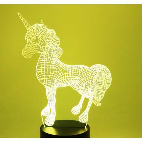 MYDKDJL 3D LED Night Light for Dynamic Unicorn Come with 7 Colors Light for Home Decoration Horse Lamp Amazing Visualization