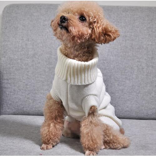 Pet Sweater Fall Winter 4 Colors Turtleneck Solid Pet Dog Puppy Cat Clothes Knitwear Sweaters For Chihuahua Bulldog Warm Clothes