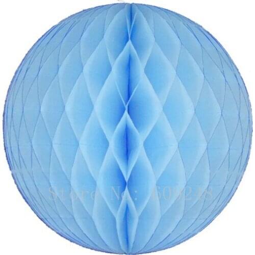 10pcs 4",6",8",10",12",14",16" Light Blue Tissue Paper Honeycomb Balls,Baby Shower Kids Birthday Party Decorations Flowers Bulk