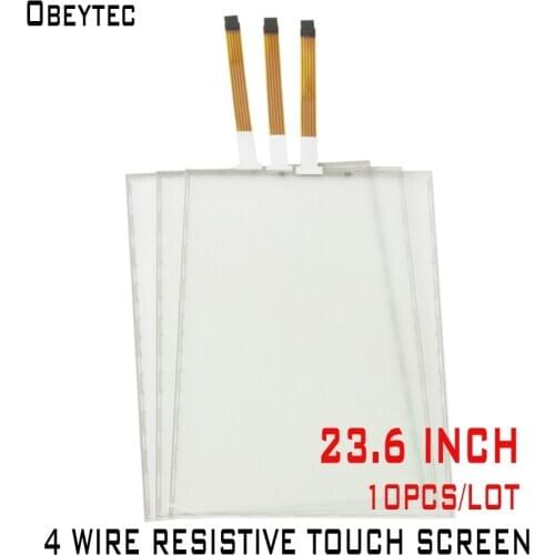 TS236A4K03*10PCS 23.6 inch 4 wire resistive touch kit, AA 521*293mm, OA 535*318mm, panel only 10pcs