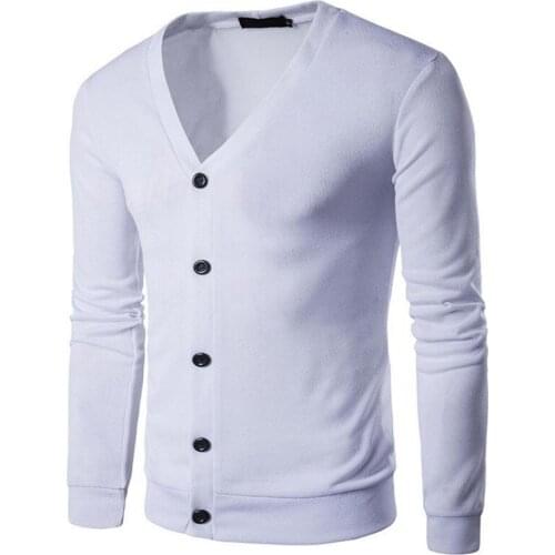 Comfy Fashion Warm V Neck Cardigan Sweater Vintage Men Sweater Knitted Outerwear