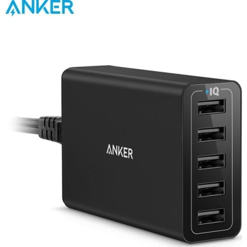 Anker 40W 5-Port USB Wall Charger, PowerPort 5 for iPhone,iPad Pro/Air,Galaxy S9/S8/Edge/Plus, Note 8/7, Nexus HTC LG and more