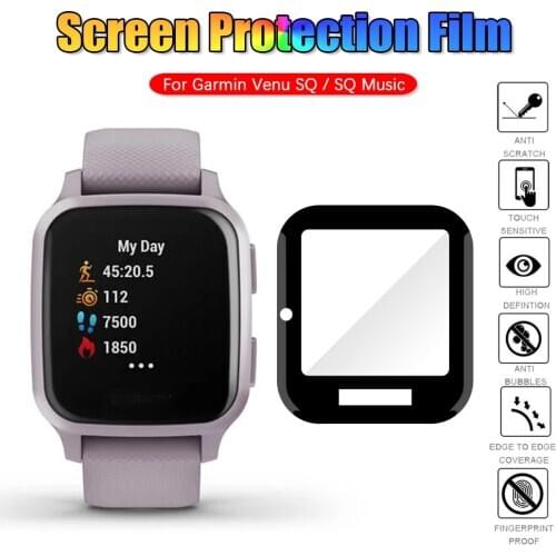 3D Full Coverage Protective Film For Garmin Venu SQ / SQ Music Watch Screen Protector Soft Clear Fibre Glass Guard Cover