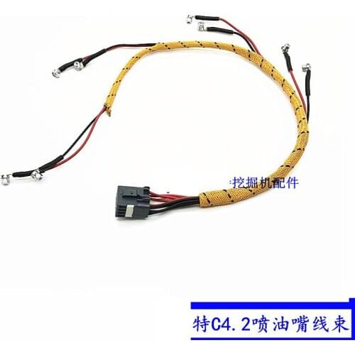 Free Shipping Excavator 312D 315D 318D nozzle wiring harness C4.2 engine injector line plug