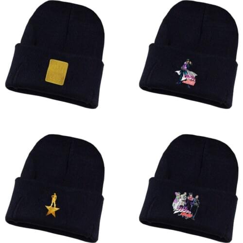 Anime Jo-Jos Bizarre Adventure Hat Kujo Jotaro Hat Cap Beanie Knitted Cap Cosplay Costume Unisex Print Adult Casual Cotton hat