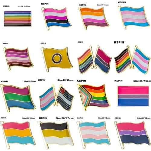 Pride Badge Bisexual Sun Set Pride Progress Pride Polysexual pride Pin Flag LGBTQ Gay Flag Lapel Pin