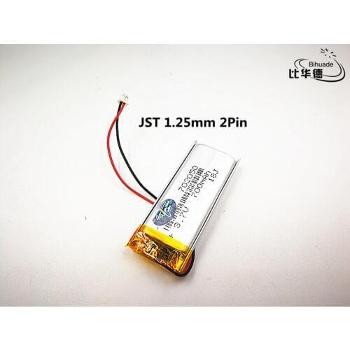 1pcs JST 1.25mm customized Good Qulity 3.7V,700mAH,702050 Polymer lithium ion / Li-ion battery for TOY,POWER BANK,GPS,mp3,mp4
