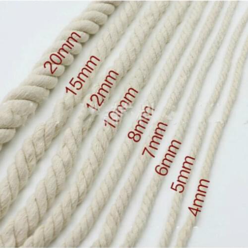 10KG/LOT DIAMETER 4-20MM MOST FREE SHIPPING Cotton Cords ROPE Thread Braided Packaging DIY Apparel Sewing Fabric ACCESSORIES