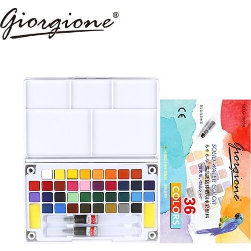 12/18//24/36 Colors Bright Solid Water Color Set Portable Hand-painted Watercolor Pigment Set Drawing Painting Art Supplies