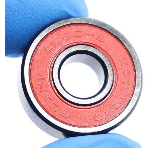 16Pcs ABEC9 608 2RS Inline Roller Skate Wheel Bearing 608 RS Anti Rust Skateboard Ball Bearings 608RS Red Sealed 8x22x7 mm Shaft