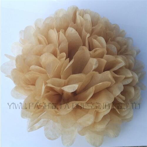 35pcs/lot 20cm/8 inch Khaki Round Tissue Paper Rose Flower Balls Wedding Christmas Decoration 28 Colors Can Be Choosed
